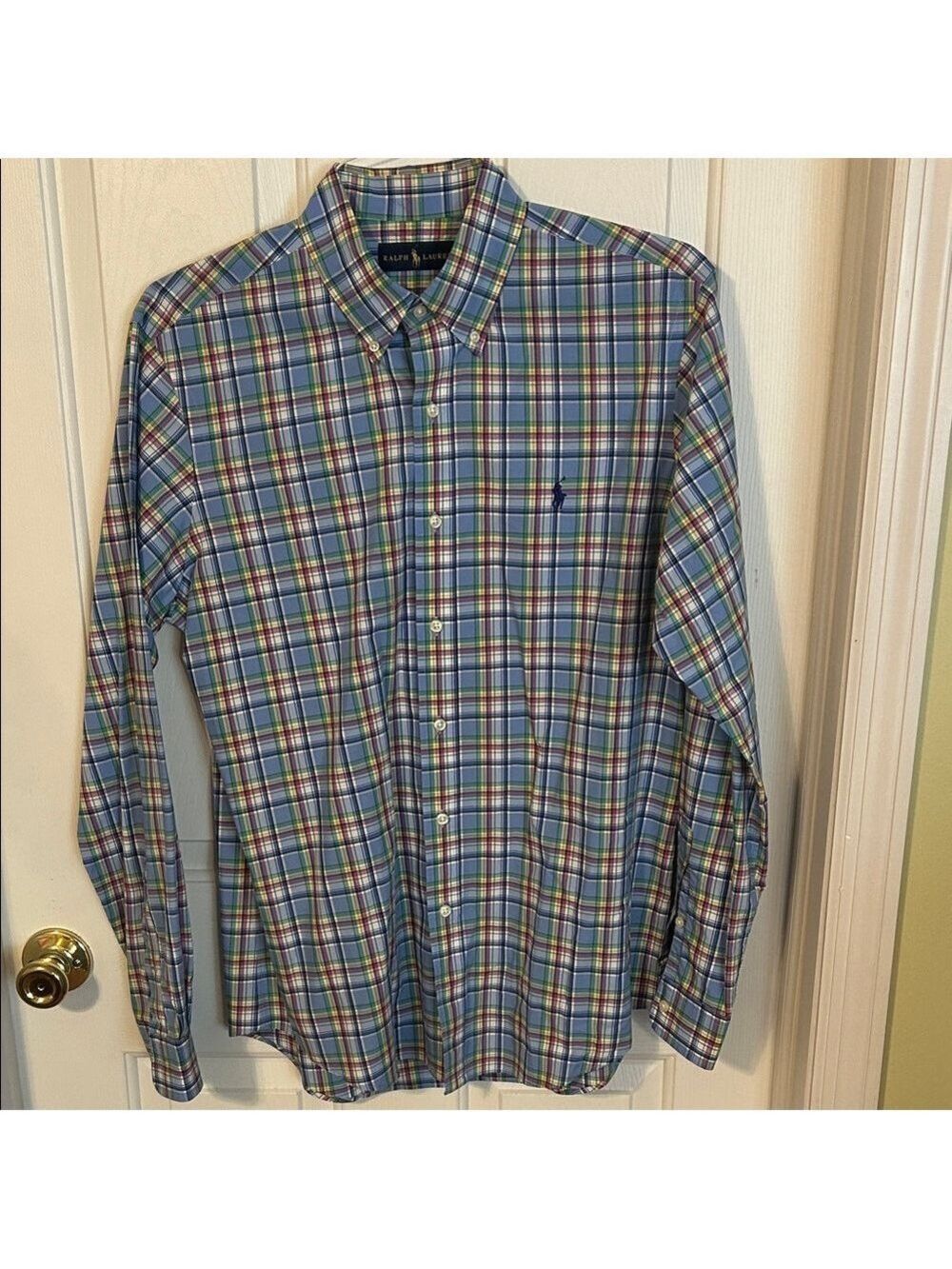 Ralph Lauren Men's Multicolor Plaid Button Down Shirt. Size M. Long sleeve.